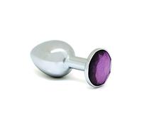 Rimba Plug Anal en Acier Inoxydable avec Cristaux Mauve Diamètre 2,4 cm X 5,7 cm
