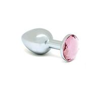 Rimba Plug anal en métal Petite taille Bijou rose Argenté