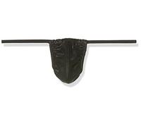 Rimba Sexy String Noir pour Homme en Cuir avec Fermeture Éclair Taille Unique