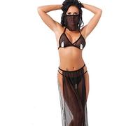 Rimba Sexy Uniforme Femme Orientale Noir/Transparent Taille Unique