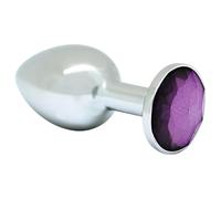 Rimba XS - plug anal métal - bijou violet - argenté