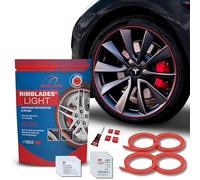 Rimblades Light Protection Jantes Voiture en Alliage Rouge - pour Jante Jusqu’à 22” x 4 | pour Jantes à Bord Plat | 8 Couleurs | Accessoire Extérieur pour Véhicule