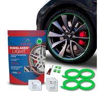 Rimblades Light Protection Jantes Voiture en Alliage Vert - pour Jante Jusqu’à 22” x 4 | Pour Jantes à Bord Plat | 8 Couleurs | Accessoire Extérieur pour Véhicule