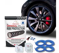 Rimblades Original Protection Jantes Voiture en Alliage Bleu - Compatible avec des Jante Jusqu’à 24” x 4 | Pour Jantes à Bord Courbé/Rond | 9 Couleurs | Installation Faire Soi-Même