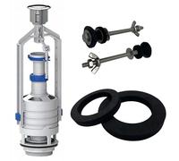 Rimex Robinet De Vidange Pour WC De Chasse D'eau 107 mm Pour Chasse D'eau WC Réservoir De WC Robinet De Chasse D'eau Avec Arrêt Avec Kit De Réparation Avec Joints Vis