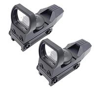 RimFly Viseur Holographic Pack de 2 Armes télescopiques Airsoft Green Dot Weapon 20 mm Range Tactical Gun Target Adjustable with Laser Rails Reticle Shotgun and Sport Shell