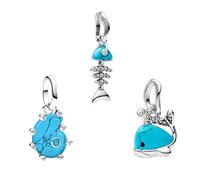 Rimgoris Charme Breloque Blue Whale Fishbone Conch Argent Sterling 925 Femmes Charms et Perles avec 5A Zircone Compatible pour Européen Bracelets Collier