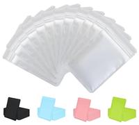 Rimiko 100 Pcs Sachets Aluminium Zip Opaque Refermable, Sachet Alimentaire avec Couleur Mate, Sac Pochette Mylar, Pocheton Echantillon pour Conservation Alimentaire (Blanc, 7x10 cm)
