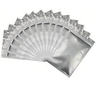 Rimiko 100 Pcs Sachets Zip Aluminium Pur Refermables et Thermoscellables, Pochons Zip Alimentaires Opaques, Pochettes Mylar Hermétiques pour Conservation des Aliments et Objets (Argenté, 10x14 cm)