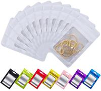 Rimiko 100 Pcs Sachets Zip Mylar avec Fenêtre, Pochon Zip Hermétique avec Trou de Suspension, Sachet Refermable Zip Transparent pour Emballage et Stockage des Aliments, Objets (Blanc,8x13cm)