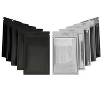 Rimiko 100 Pcs Sacs Mylar Refermable Alimentaire, Sachet Zip Aluminium, Sac Pochette Plastique Hermetique, Petit Pochon pour Emballage Echantillon et Stockage des Aliments (Noir, 8,5x13cm)