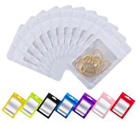 Rimiko 150 Pcs Sachets Zip Aluminium avec Fenêtre, Pochon Zip Hermétique avec Trou de Suspension, Sac Mylar Refermable Transparent pour Emballage et Stockage des Aliments, Objets (Blanc, 16x24 cm)