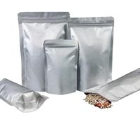 Rimiko 50 Pcs Sachets Aluminium Pur Alimentaire Debout, Sachets Zip Refermables et Thermoscellables, Pochette Hermétique Opaque pour Conservation des Aliments, Bonbon, Grains de Café (Argenté,10x15cm)