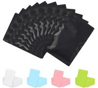 Rimiko 50 Pcs Sachets Zip Refermables Opaques, Pochettes Mylar Alimentaire avec Couleur Mate, Pochons Zip Hermétiques pour Vente au Détail et Stockage des Objets (Noir, 10,5x15 cm)