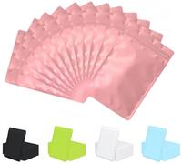 Rimiko 50 Pcs Sachets Zip Refermables Opaques, Pochettes Mylar Alimentaire avec Couleur Mate, Pochons Zip Hermétiques pour Vente au Détail et Stockage des Objets (Rose, 9x16 cm)