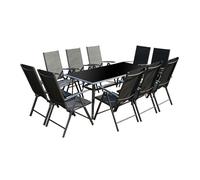 RIMINI - salon de jardin 10 places en aluminium gris