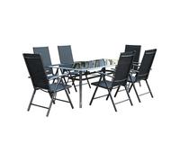 RIMINI - salon de jardin 6 places en aluminium gris