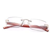Rimless Bifocal Reading Glasses Spring Hinge Photochromic Sun Readers Transition Shades Computer Blue Light Blocking Sunglasses UV400 Protection Anti Glare Eyewear Gaming Eyeglasses for Men and Women