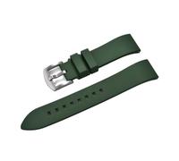 Rimmean 1 pièce Bracelet de montre classique en caoutchouc fluoré FKM avec système dégagement rapide, 18-19-20-21 mm, compatible toutes les marques bracelets plongée(Green Silver,21mm)
