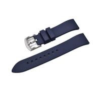 Rimmean 1 pièce Bracelet de montre classique en caoutchouc fluoré FKM avec système dégagement rapide, 18-19-20-21 mm, compatible toutes les marques bracelets plongée(Deep Blue Silver,20mm)