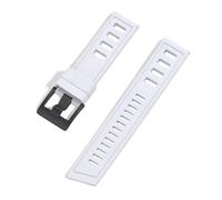 Rimmean Bracelet de montre élégant en caoutchouc FKM 22 mm for homme, robuste et résistant, avec boucle argentée/noire/dorée (1 pièce)(White-Black Buckle)