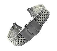 Rimmean Bracelet de montre en acier inoxydable massif 316L, 1 pièce, 18, 19, 20, 21, 22, 23 ou 24 mm, avec embouts incurvés, style jubilé. Accessoires inclus(18mm)