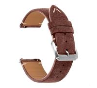 Rimmean Bracelet de Montre en Cuir suédé véritable 21 mm for Homme (1 pièce)(Dark Brown,21mmBlack Buckle)