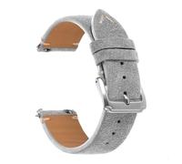 Rimmean Bracelet de Montre en Cuir suédé véritable 21 mm for Homme (1 pièce)(Light Grey,21mmSilver Buckle)