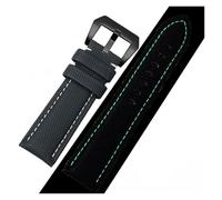 Rimmean Bracelet de montre en tissu lumineux (1 pièce) compatible avec les modèles PAM441, PAM01118, PAM01661, Diesel DZ4512, DZ7420 et DZ4500. toile imperméable 24 mm(Blue-luminous-BK)