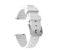 Rimmean Bracelet de montre FKM 20 mm/22 mm, boucle déployante solide, étanche, en fluoroélastomère, style sport, 1 pièce(White,20mm)