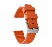 Rimmean Bracelet de montre FKM 20 mm/22 mm, boucle déployante solide, étanche, en fluoroélastomère, style sport, 1 pièce(Orange,22mm)