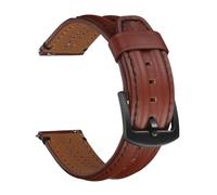 Rimmean Bracelet de Montre Homme en Cuir Vachette ciré à l'huile, Double Boucle, 1 pièce, 20 mm, 22, 24, Compatible Galaxy Watch 7/6/5/4(Dark Brown,20mm)