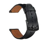 Rimmean Bracelet de Montre Homme en Cuir Vachette ciré à l'huile, Double Boucle, 1 pièce, 20 mm, 22, 24, Compatible Galaxy Watch 7/6/5/4(Black,24mm)