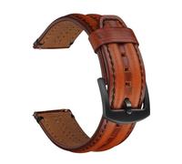 Rimmean Bracelet de Montre Homme en Cuir Vachette ciré à l'huile, Double Boucle, 1 pièce, 20 mm, 22, 24, Compatible Galaxy Watch 7/6/5/4(Oily Brown,24mm)