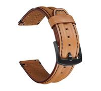 Rimmean Bracelet de Montre Homme en Cuir Vachette ciré à l'huile, Double Boucle, 1 pièce, 20 mm, 22, 24, Compatible Galaxy Watch 7/6/5/4(Light Brown,22mm)