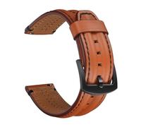 Rimmean Bracelet de Montre Homme en Cuir Vachette ciré à l'huile, Double Boucle, 1 pièce, 20 mm, 22, 24, Compatible Galaxy Watch 7/6/5/4(Brown,22mm)