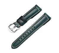 Rimmean Bracelet de montre rétro en cuir ciré à l'huile, 1 pièce, 20 mm, 22 ou 24, for poignets veau marron, for hommes et femmes(Blue,24mmSilver Buckle)