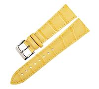 Rimmean Bracelet de montre rose for femme, disponible en 14, 16, 18, 20 et 22 mm, cuir véritable, avec étui(Yellow,19mm)