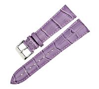 Rimmean Bracelet de montre rose for femme, disponible en 14, 16, 18, 20 et 22 mm, cuir véritable, avec étui(Purple,17mm)