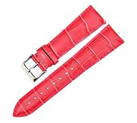 Rimmean Bracelet de montre rose for femme, disponible en 14, 16, 18, 20 et 22 mm, cuir véritable, avec étui(Rose red,14mm)