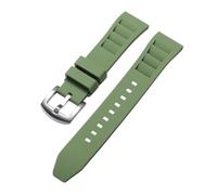 Rimmean Bracelet de montre souple 20 ou 22 mm, étanche et compatible avec les montres plongée Richard (1 pièce), en caoutchouc(Green,20mm)