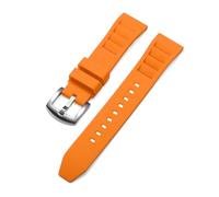 Rimmean Bracelet de montre souple 20 ou 22 mm, étanche et compatible avec les montres plongée Richard (1 pièce), en caoutchouc(Orange,20mm)