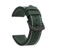 Rimmean Bracelet de montre sport vintage en cuir avec boucle acier inoxydable, 20 mm (1 pièce)(Army Green Black 2)