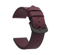 Rimmean Bracelet de montre sport vintage en cuir avec boucle acier inoxydable, 22 mm (1 pièce)(Bronze Black)