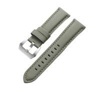 Rimmean Bracelet de montre universel à coutures apparentes, en cuir et toile voile résistant, disponible 20 mm, 22, 24 26 Accessoires for avec bracelet perforé(Green Green,26mm)