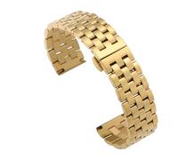 Rimmean Bracelet de montre universel en acier inoxydable massif, 1 pièce, embout incurvé, 18 mm, 20, 22, fermoir papillon, for hommes et femmes(Gold,18mm)