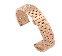 Rimmean Bracelet de montre universel en acier inoxydable massif, 1 pièce, embout incurvé, 18 mm, 20, 22, fermoir papillon, for hommes et femmes(Rose Gold,20mm)