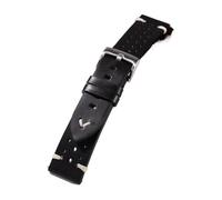 Rimmean Bracelet de Montre Universel Unisexe en Cuir Vachette véritable, 20 mm ou 22, avec décoloration à l'huile et la Cire(Black,22mm)