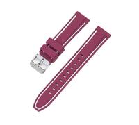 Rimmean Bracelet de Sport Universel Bicolore, 20 mm ou 22, étanche, Compatible Homme et Femme(Wine Red Grey,20mm)