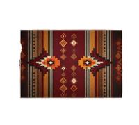 Rimmean Paillasson De Style Rétro Américain, 1 Pièce, Tapis D'entrée Doux Et Antidérapant, Imprimé Géométrique Ethnique, Décoration Maison, Protection Sol(3,30x50cm)